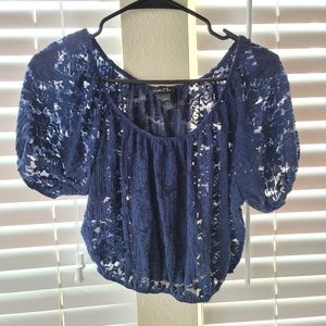 3/$25 Rue21 cropped blue top S
